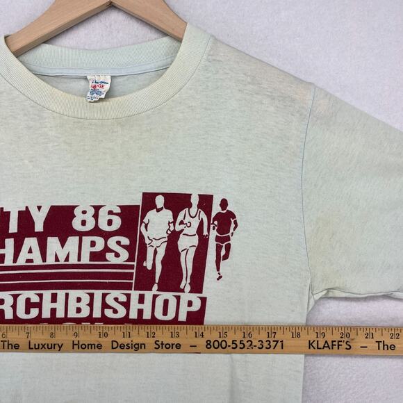 Vtg ARCHBISHOP MOLLOY Shirt L HS '86 CITY CHAMPS Champion Track Field Briarwood - Picture 13 of 15